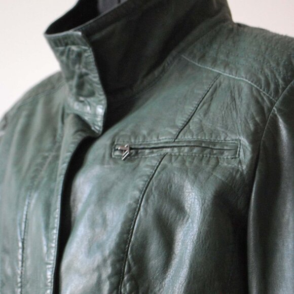 Forest Green Danier Leather Jacket - Picture 3 of 10